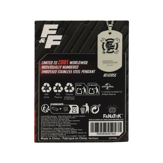 FAST & FURIOUS - Limited Edition Stainless Steel Dog Tag