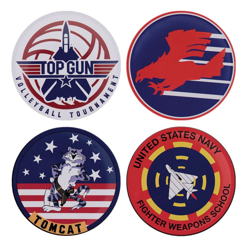 TOP GUN - 4 Embossed Metal Coasters