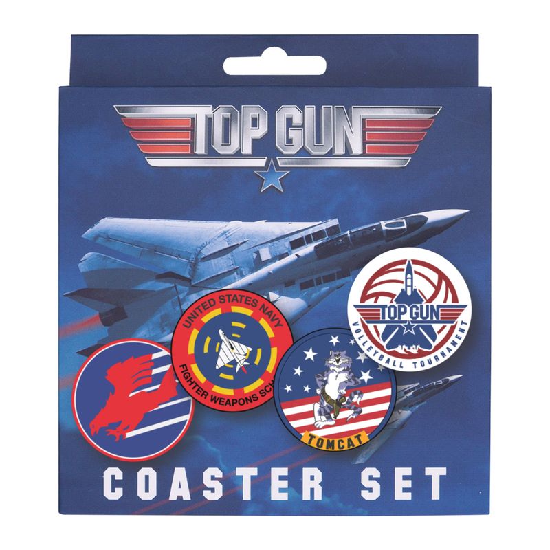 TOP GUN - 4 Embossed Metal Coasters