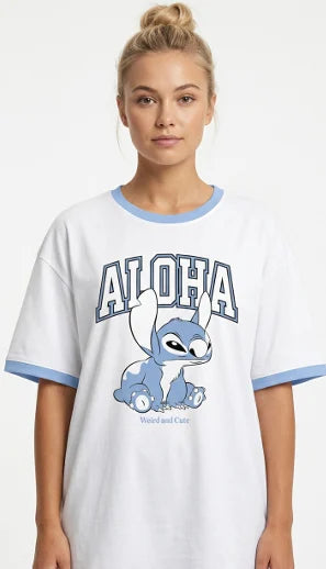 LILO & STITCH - Aloha Weird and Cute - Oversize T-Shirt Women (XL)