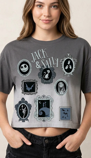 NBX - Jack & Sally - T-Shirt Women Crop Top (XL)