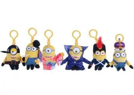MINIONS - Keychain Plushies 14 cm - New Movie Costume - Pack  6