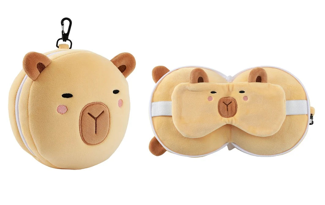 KAWAII - Capybara - Pillow with Sleep Mask