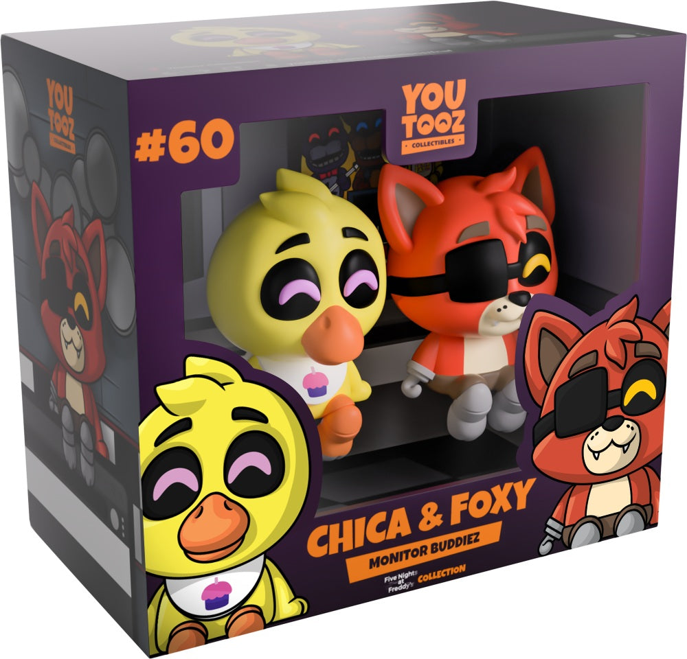 FIVE NIGHTS AT FREDDY'S - Chica & Foxy - Monitor Buddiez 6cm