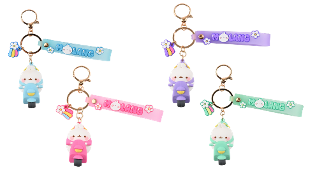 MOLANG - Scooter Series - Assortiment 12 Keychain 6-7cm Blind Box