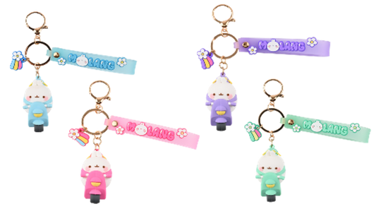 MOLANG - Scooter Series - Assortiment 12 Keychain 6-7cm Blind Box