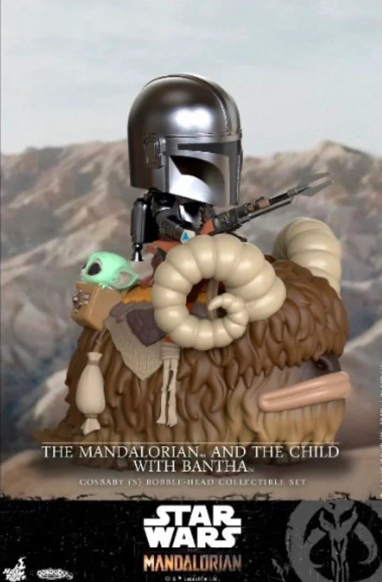 STAR WARS - Cosbaby - Wave 3 - Mandalorian & Child with Bantha