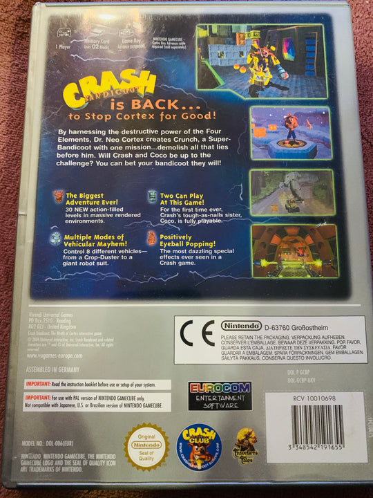 Crash Bandicoot: The Wrath of Cortex. Gamecube.