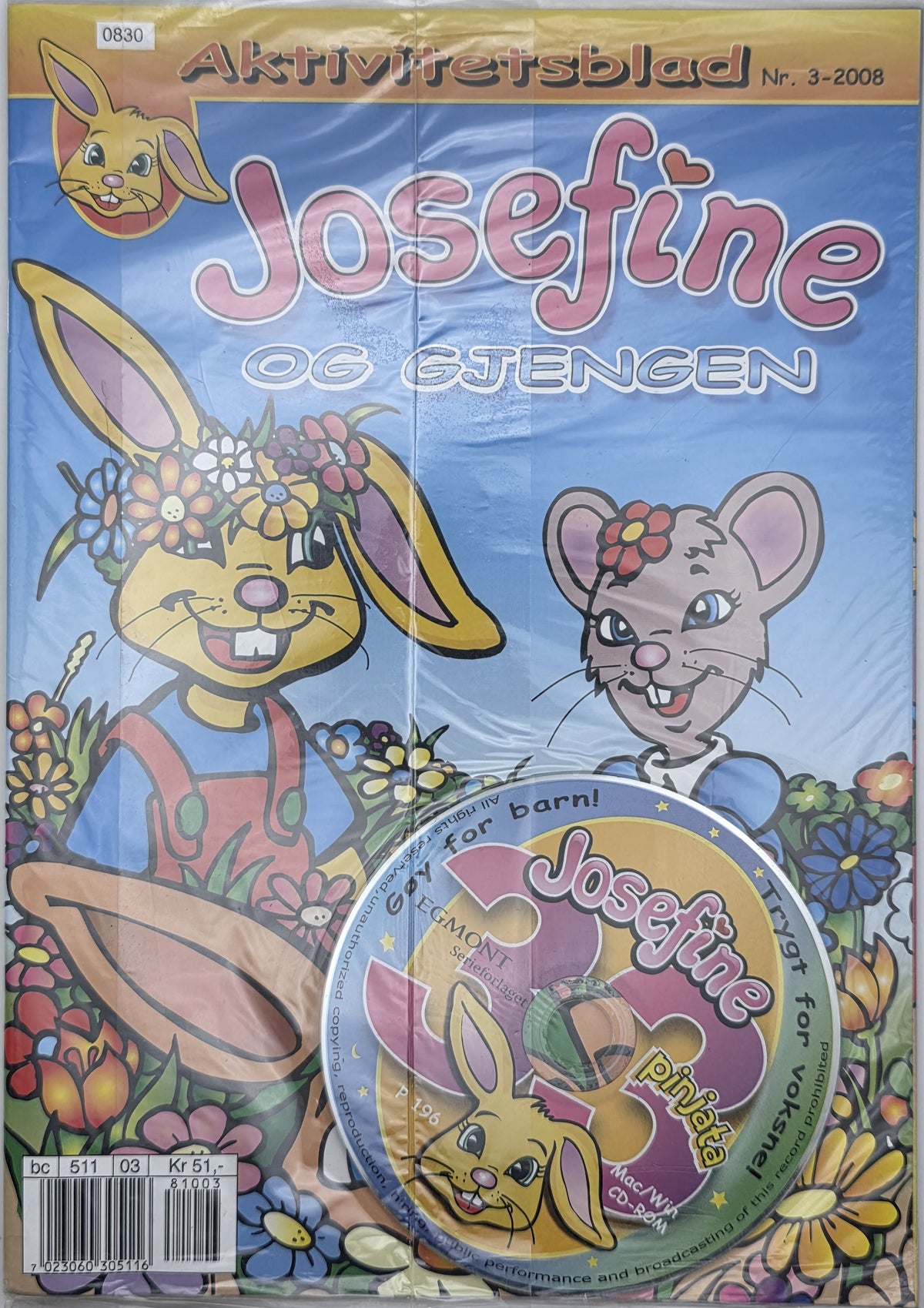 Josefine og Gjengen Aktivitetsblad Nr. 3-2008. Ny i plast!