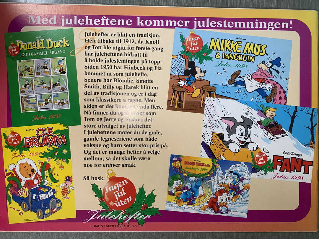 Walt Disney's Fant Julen 1998. Julehefte.