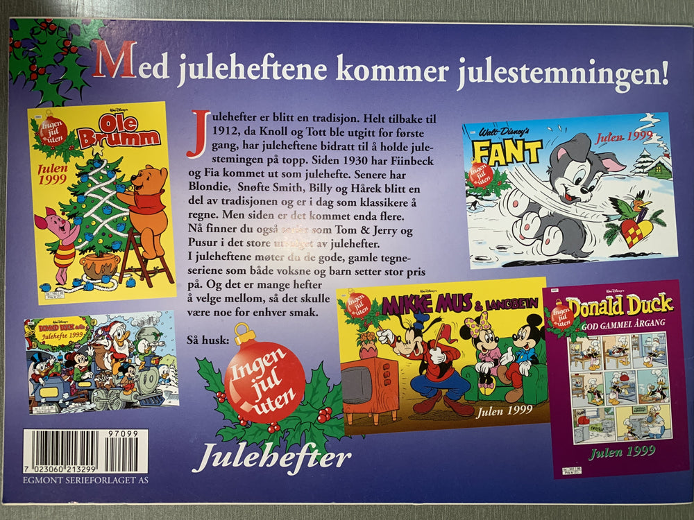 Walt Disney's Fant Julen 1999. Julehefte.
