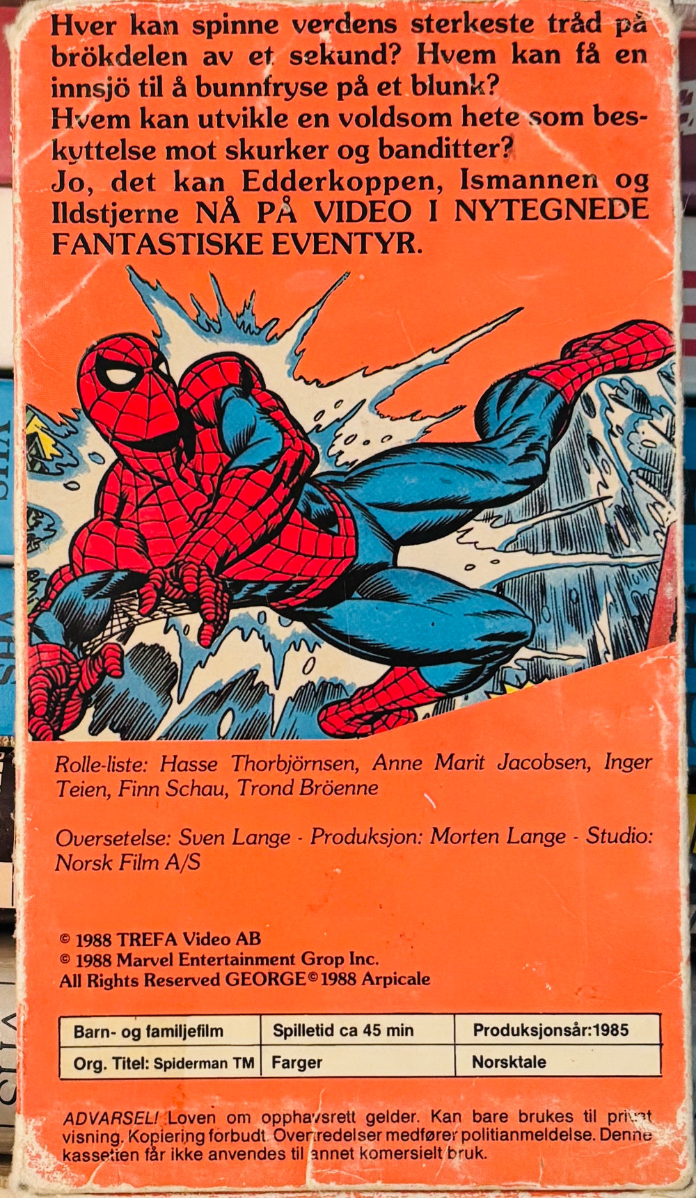 Download / Stream: Edderkoppen. Vol. 1. 1985. VHS Slipcase. Norwegian dubbing.