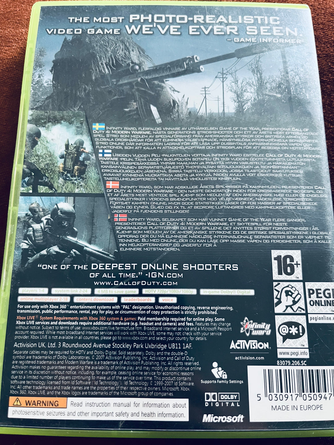 Call of Duty 4 - Modern Warfare. Xbox 360.