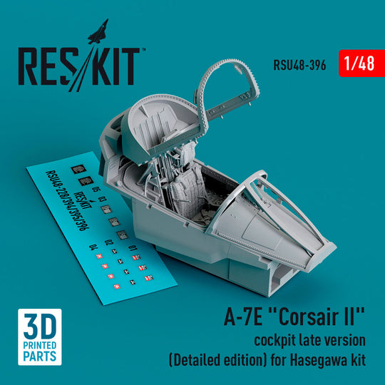 A-7E Corsair II cockpit late version (Detailed edition) for Hasegawa kit (3D Printed)
