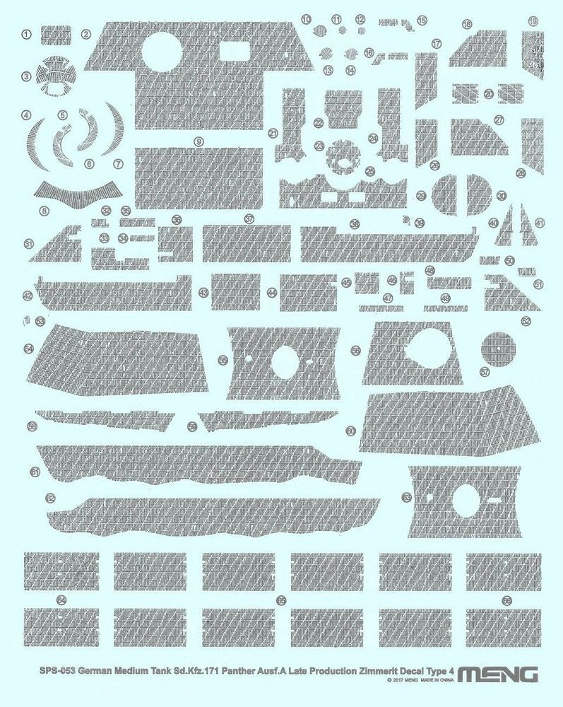 German Medium Tank Sd.Kfz.171 Panther Ausf.A Late Producti.Zimmerit Decal D