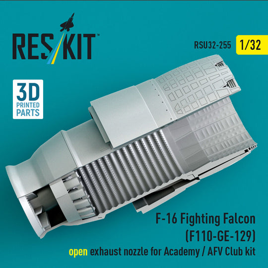 F-16 Fighting Falcon (F110-GE-129) open exhaust nozzle for Academy / AFV Club kit (3D Printed)