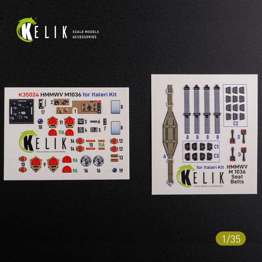 “HUMVEE” HMMWV M1036 with TOW Desert version Interior 3D Decal for Italeri kit