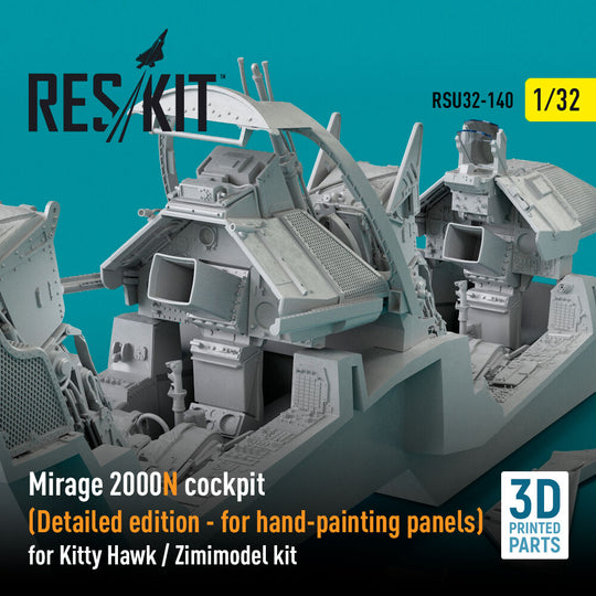 Mirage 2000N cockpit (Detailed edition) for Kitty Hawk / Zimimodel kit (3D Printed)