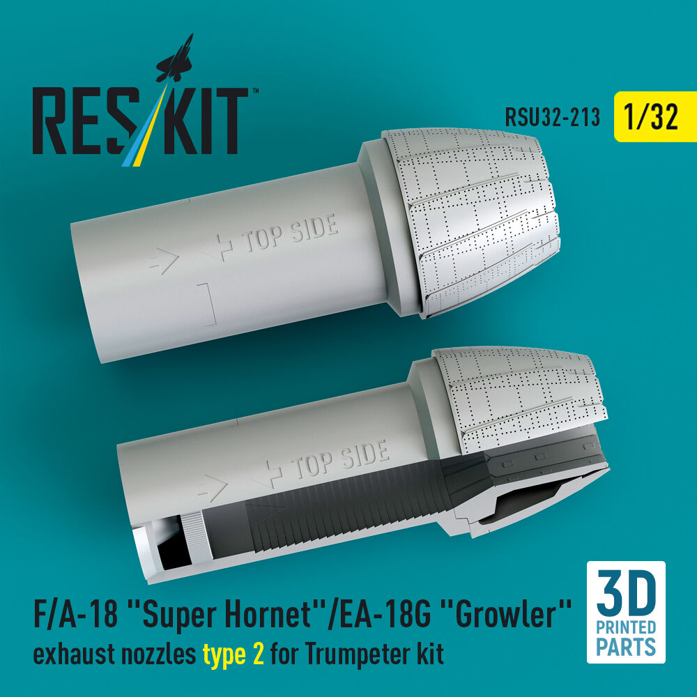 F/A-18 Super Hornet/EA-18G Growler exhaust nozzles type 2 for Trumpeter kit (3D Printed)