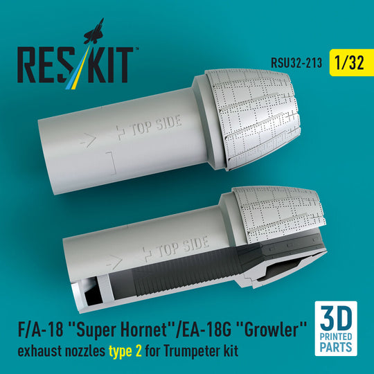 F/A-18 Super Hornet/EA-18G Growler exhaust nozzles type 2 for Trumpeter kit (3D Printed)