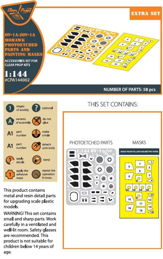 OV-1 A/JOV-1A Mohawk PE parts and painting mask for CP kits
