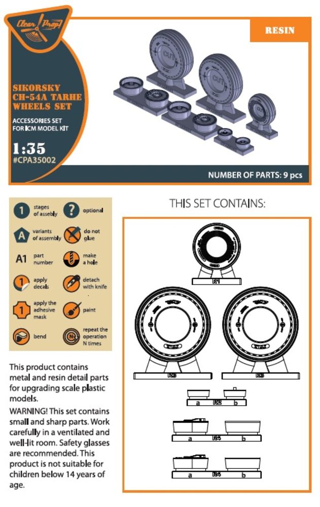 CH-54A Tarhe wheel set for ICM kits