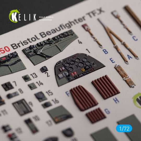 Bristol Beauhfighter TF.X - interior 3D decals for Airfix kit