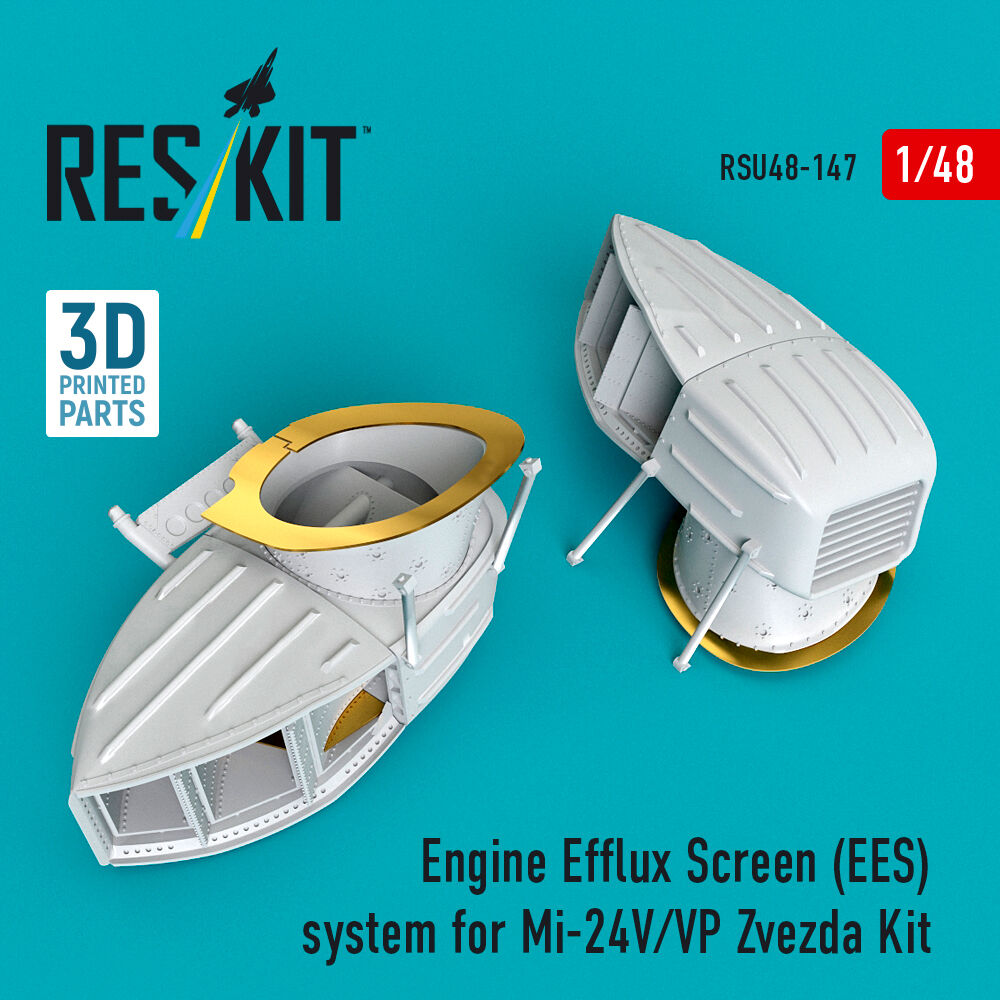 Engine Efflux Screen (EES) system for Mi-24V/VP for Zvezda kit (3D Printed)