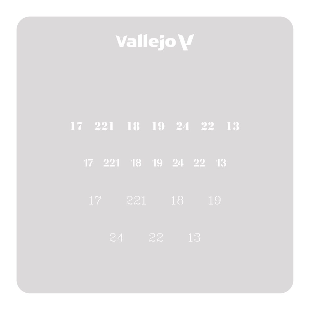 Vallejo Stencils: Soviet Numbers WWII 125 x 125 mm