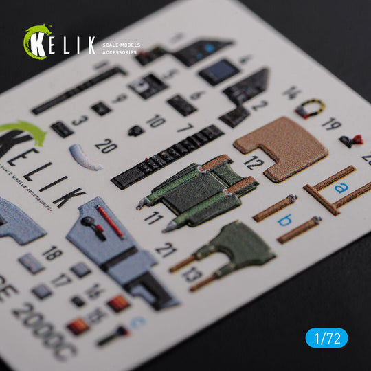 Mirage 2000C interior 3D decals forModelSvit kit