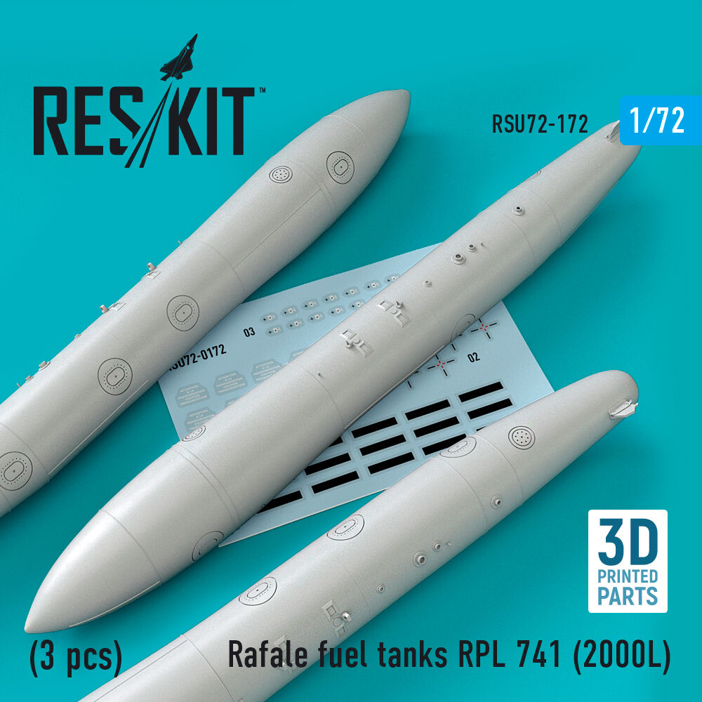 Rafale fuel tanks RPL 741 (2000L) (3 pcs) (3D Printed)