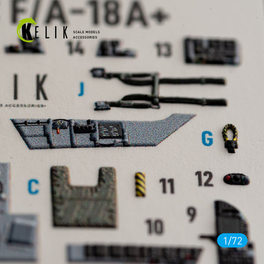 USMC F/A-18+ -  interior 3D decals for Academy 12411