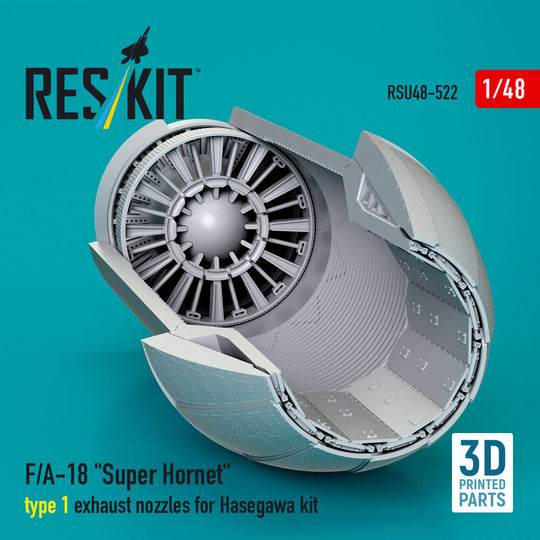 F/A-18 Super Hornet type 1 exhaust nozzles for Hasegawa kit (3D Printed)
