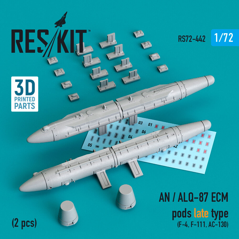 AN / ALQ-87 ECM pods late type (2 pcs) (F-4, F-111, AC-130) (3D Printed)