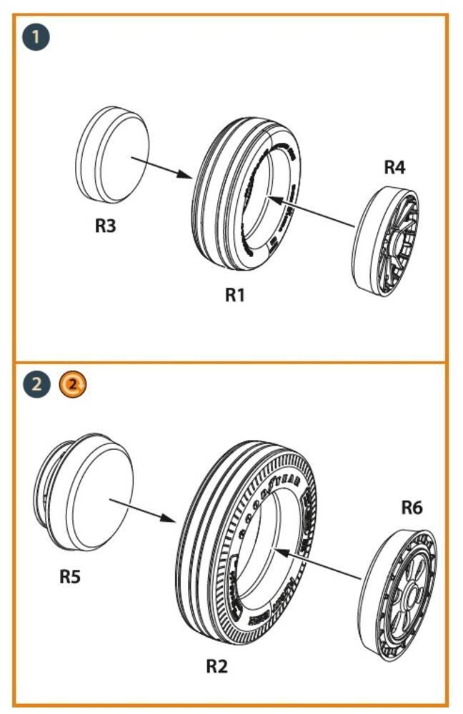F-86A Wheels set (weighted) type 1 for CP kits