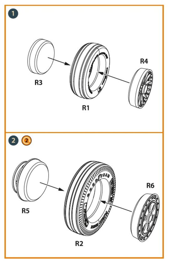 F-86A Wheels set (weighted) type 1 for CP kits