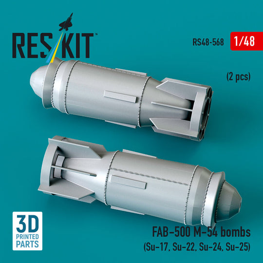 FAB-500 M-54 bombs (2 pcs) (Su-17, Su-22, Su-24, Su-25) (3D Printed)