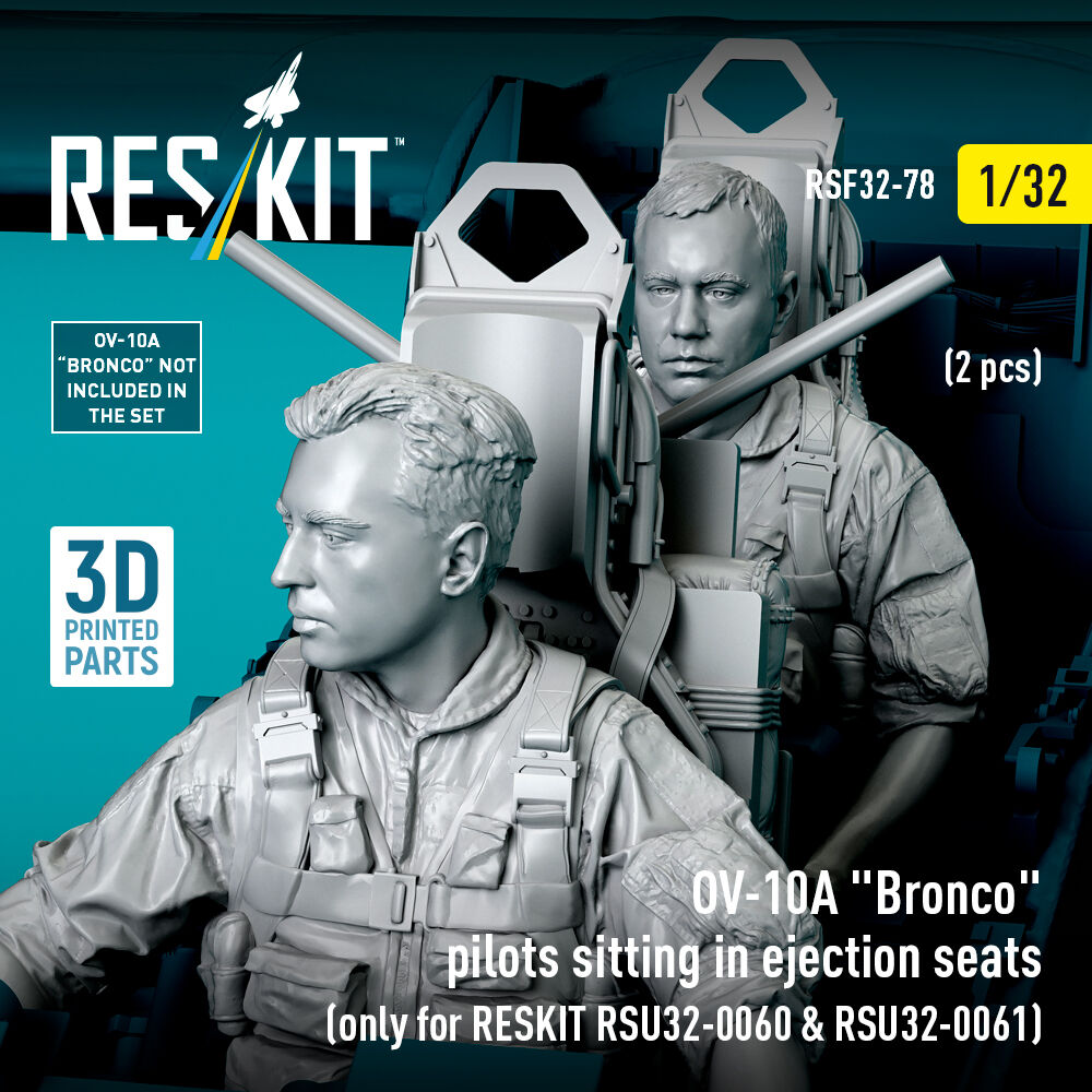 OV-10A Bronco pilots sitting in ejection seats (2 pcs) (only for RESKIT RSU32-0060 & RSU32-0061) (3D Printed)