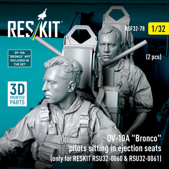 OV-10A Bronco pilots sitting in ejection seats (2 pcs) (only for RESKIT RSU32-0060 & RSU32-0061) (3D Printed)
