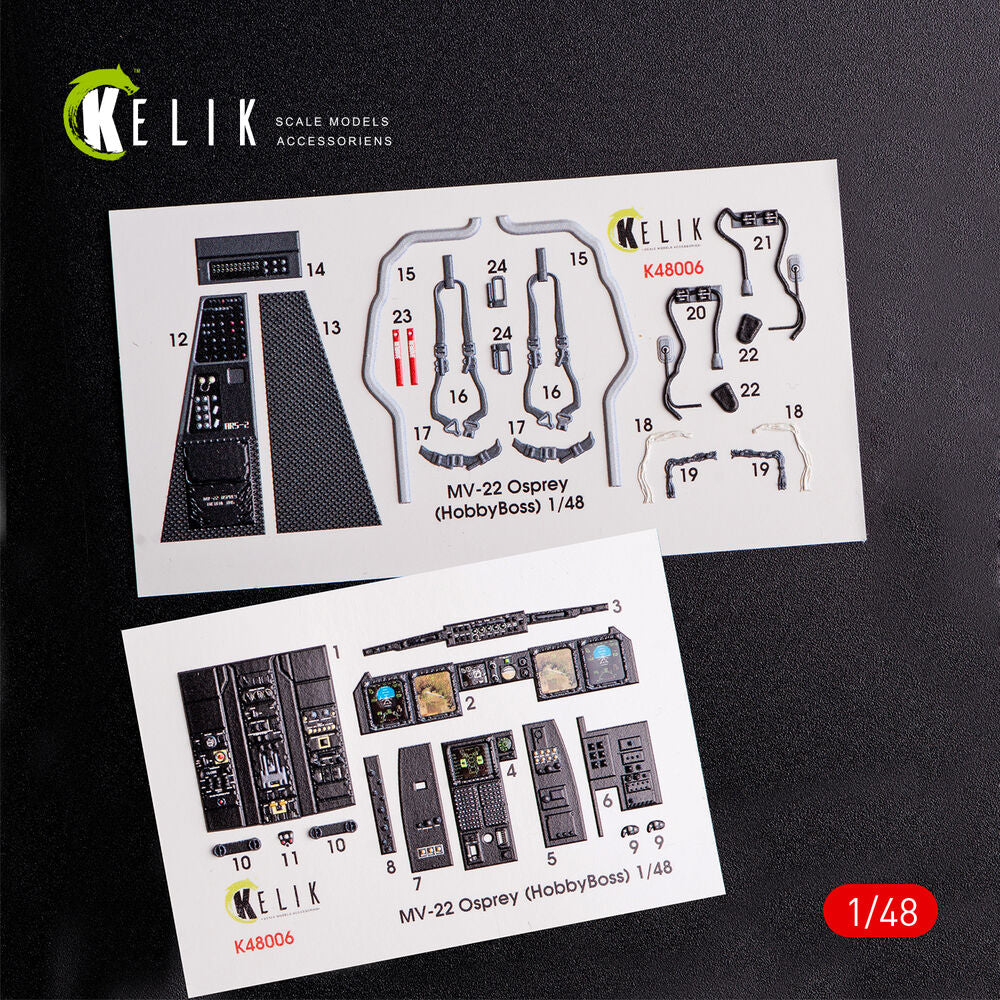 MV-22 Osprey interior 3D decals for HobbyBoss kit