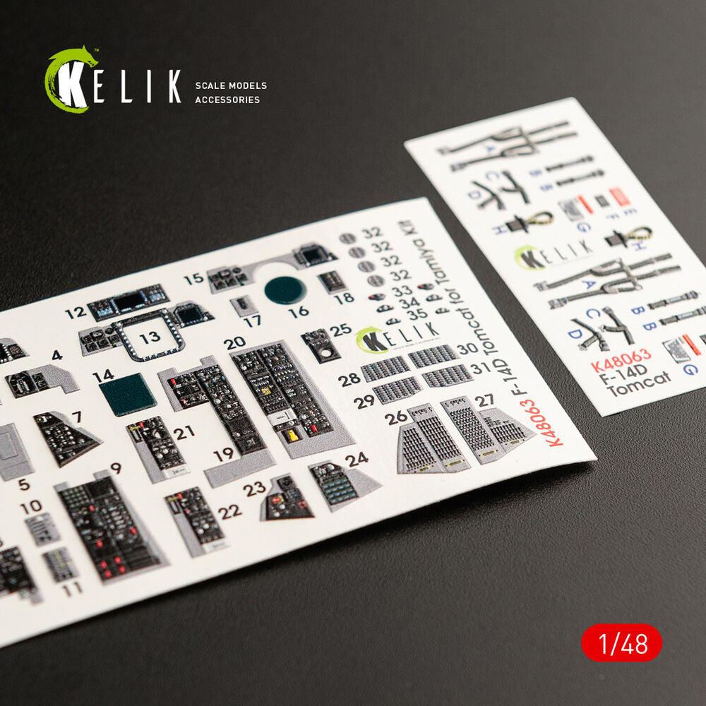 F-14D Tomcat interior 3D decals for Tamiya kit
