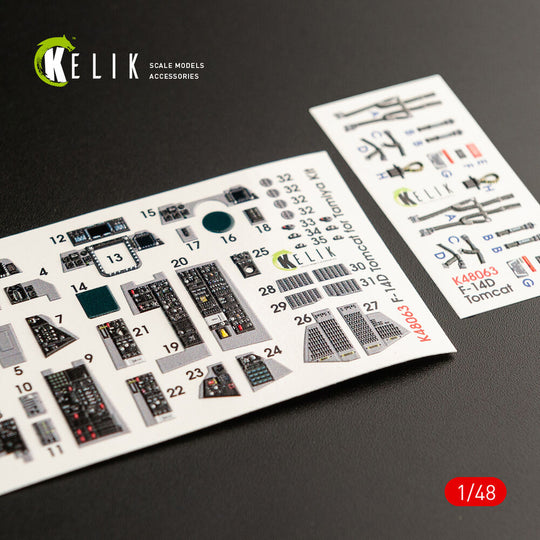 F-14D Tomcat interior 3D decals for Tamiya kit