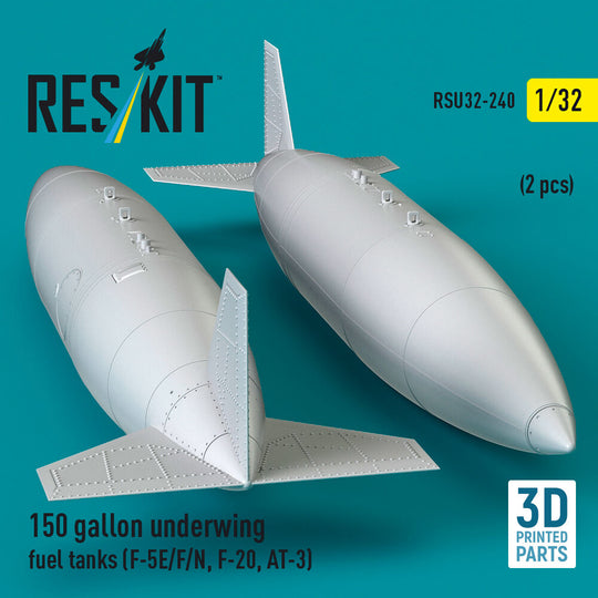 150 gallon underwing fuel tanks (F-5E, F, N, F-20, AT-3) (2 pcs) (3D Printed)