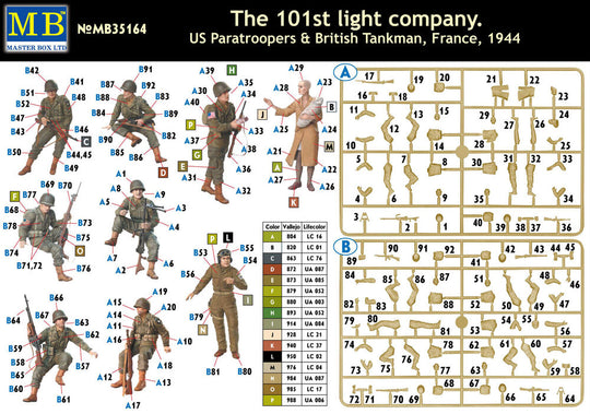 101th light company.US paratroopers and British tankmen