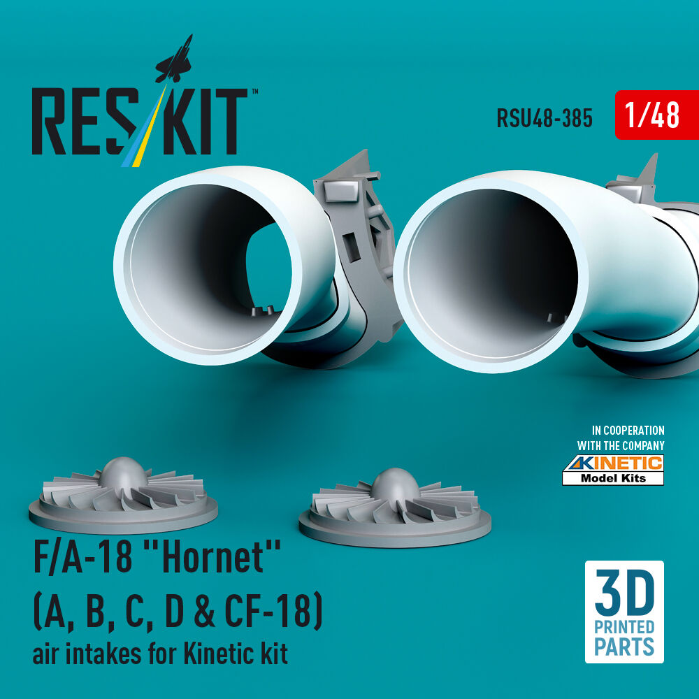 F/A-18 Hornet (A, B, C, D & CF-18) air intakes for Kinetic kit (3D Printed)