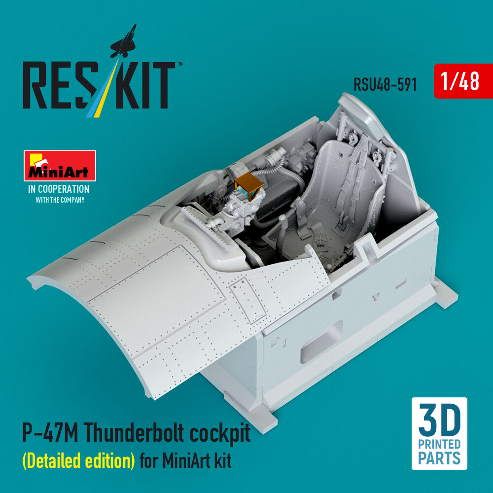 P-47M Thunderbolt cockpit (Detailed edition) for MiniArt kit (3D Printed)