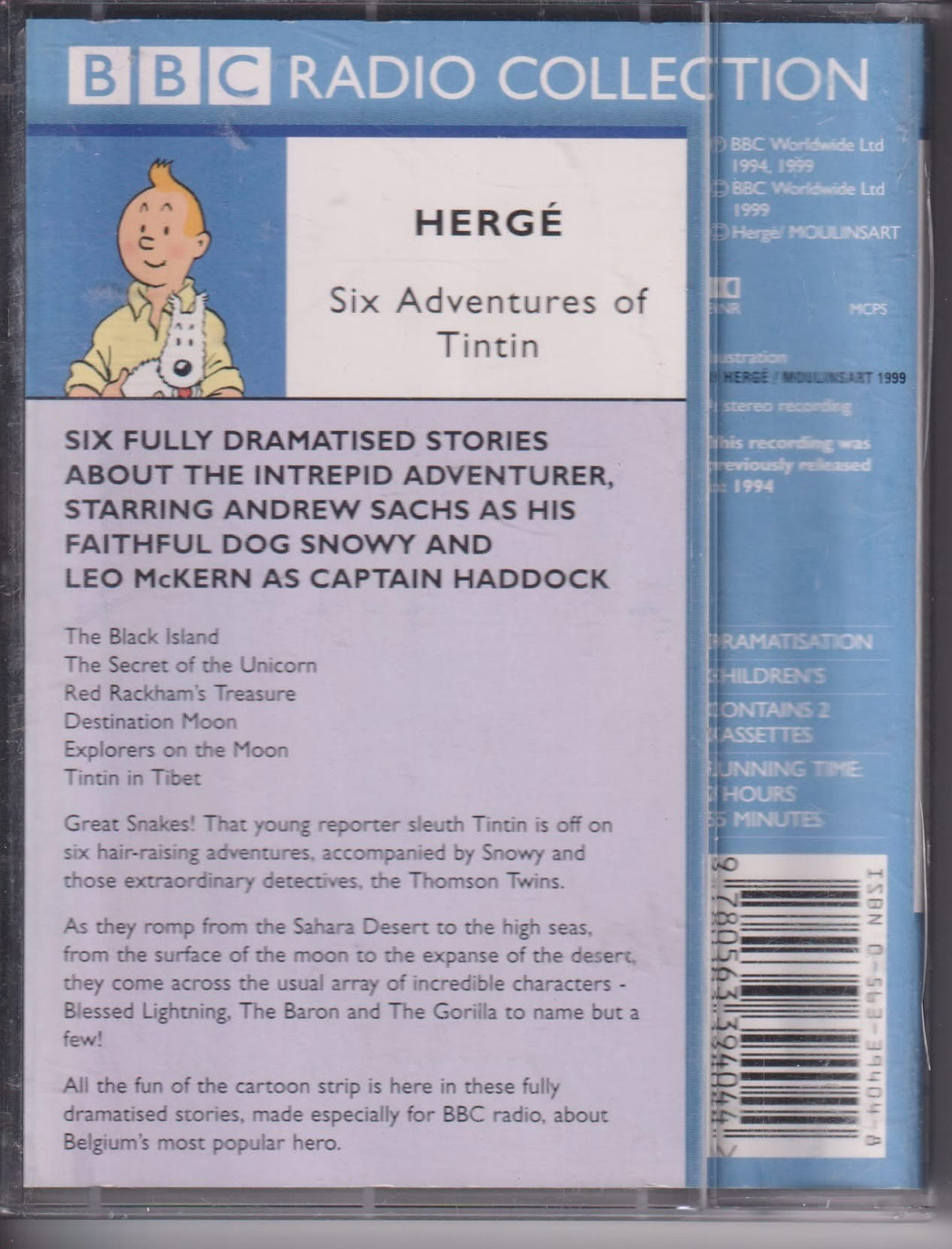 Hergé – Six Adventures of Tintin (Lydbok). Kassett.