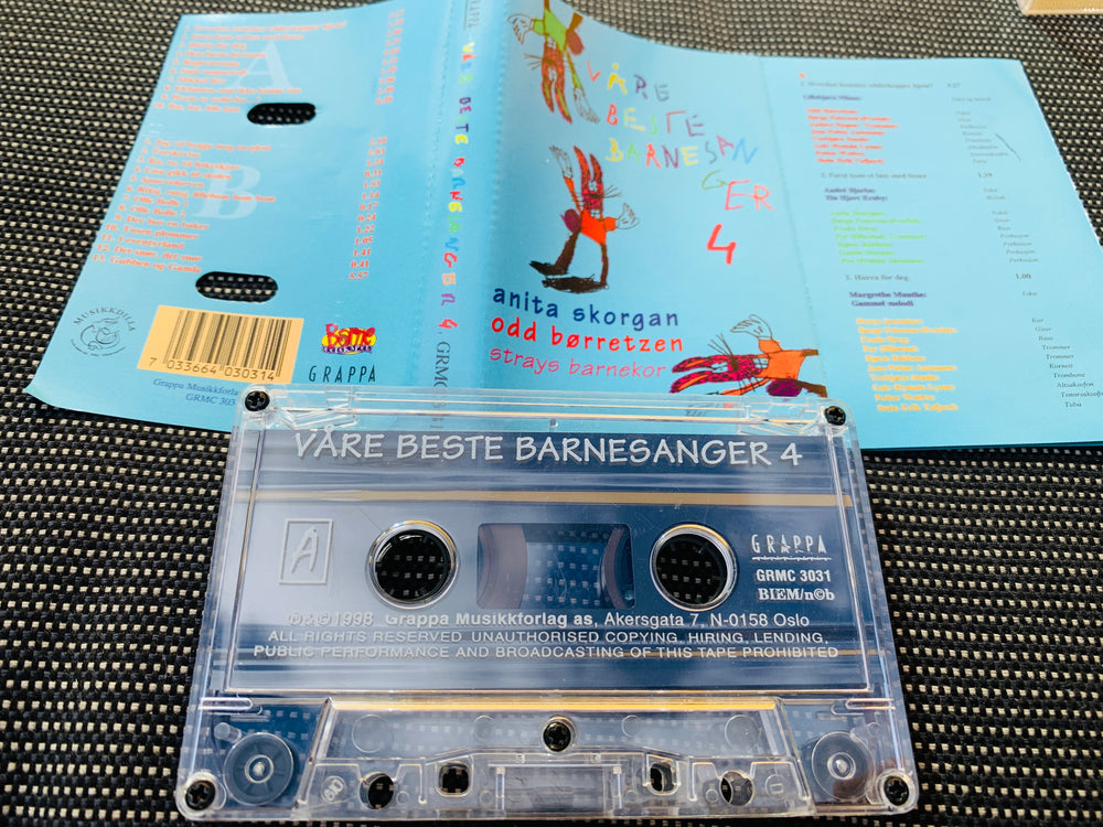 Våre beste barnesanger 4 – Anita Skorgan m.fl. Kassett.