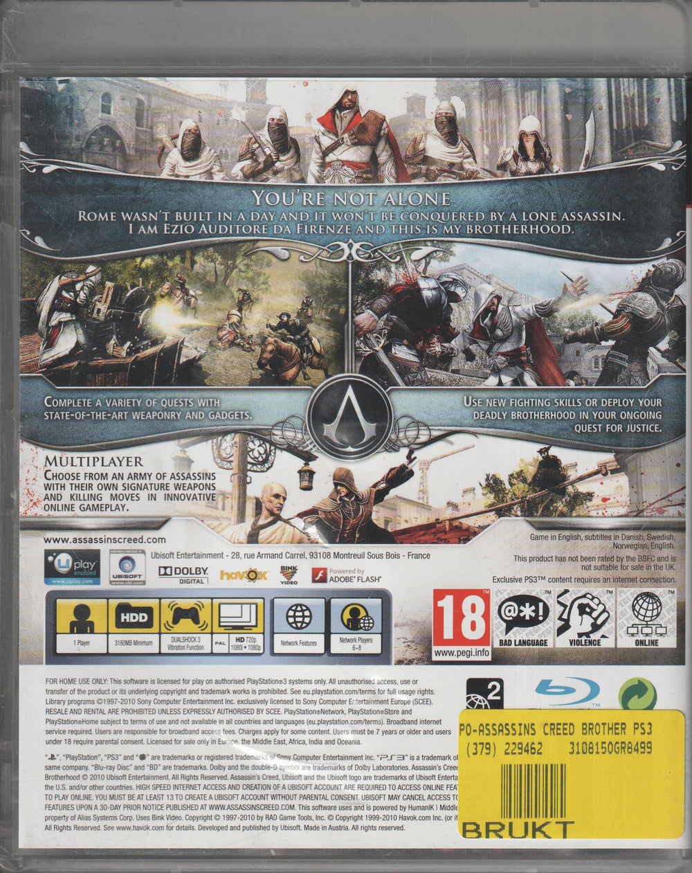 Assassin’s Creed: Brotherhood. PS3.
