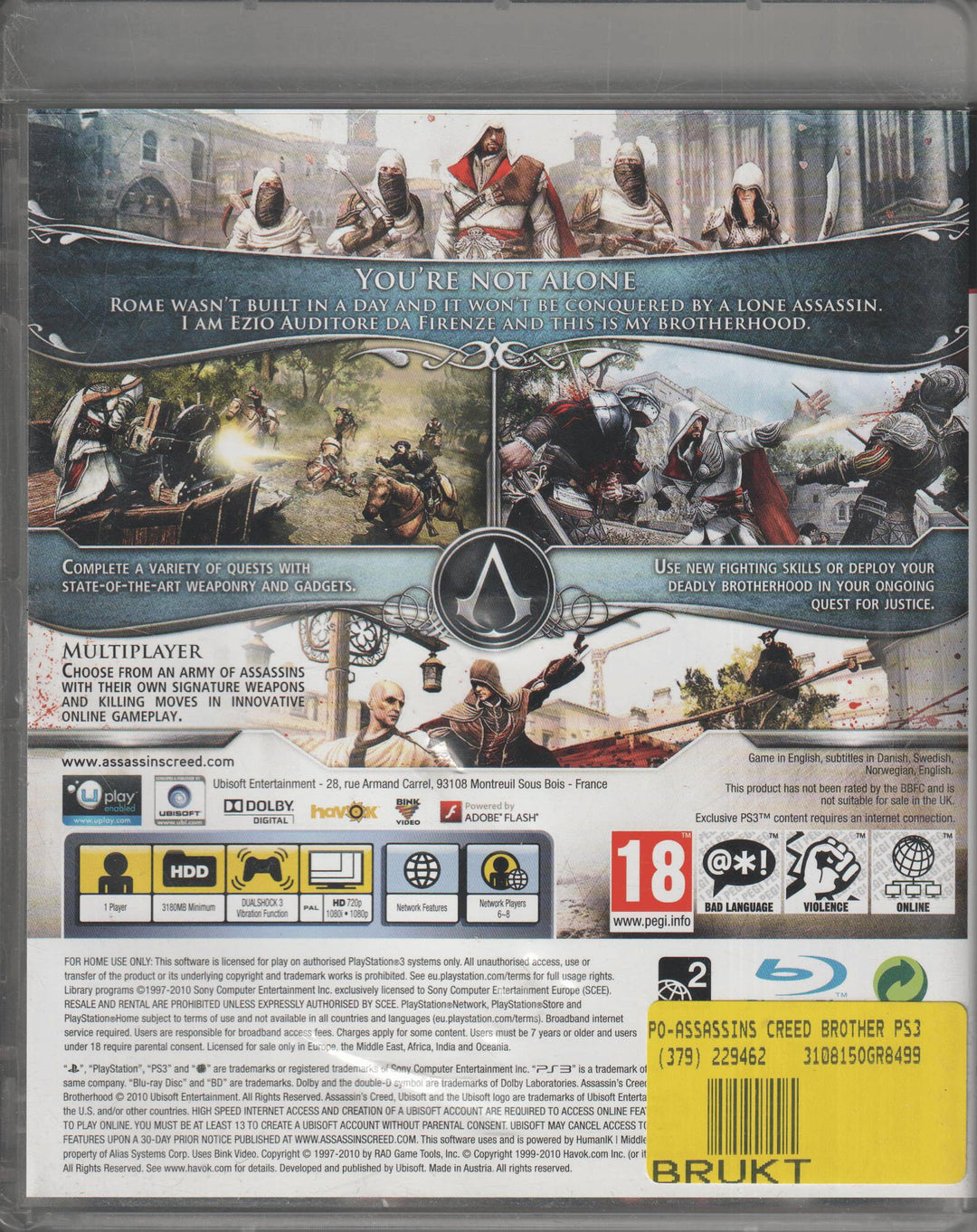 Assassin’s Creed: Brotherhood. PS3.